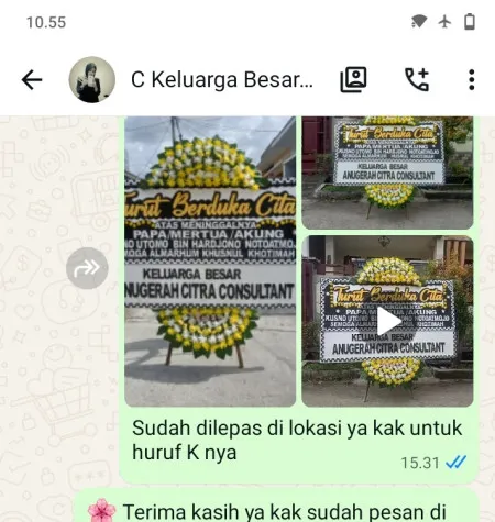 Pengiriman Papan Bunga Duka Papanggo